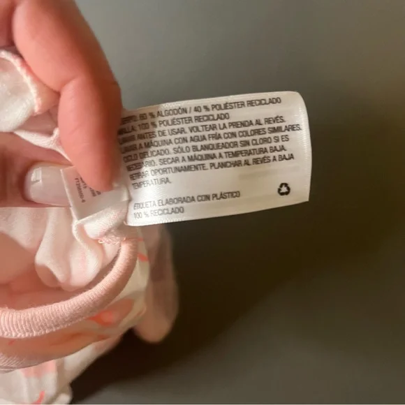 Cat & Jack 3-6 Months Long Sleeve Floral Print Tutu Shirt Bodysuit White Pink - Picture 7 of 9